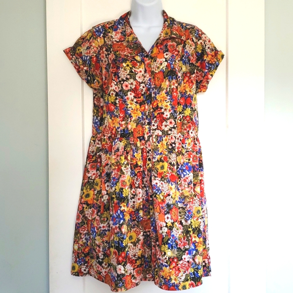 Bar III floral button up dress